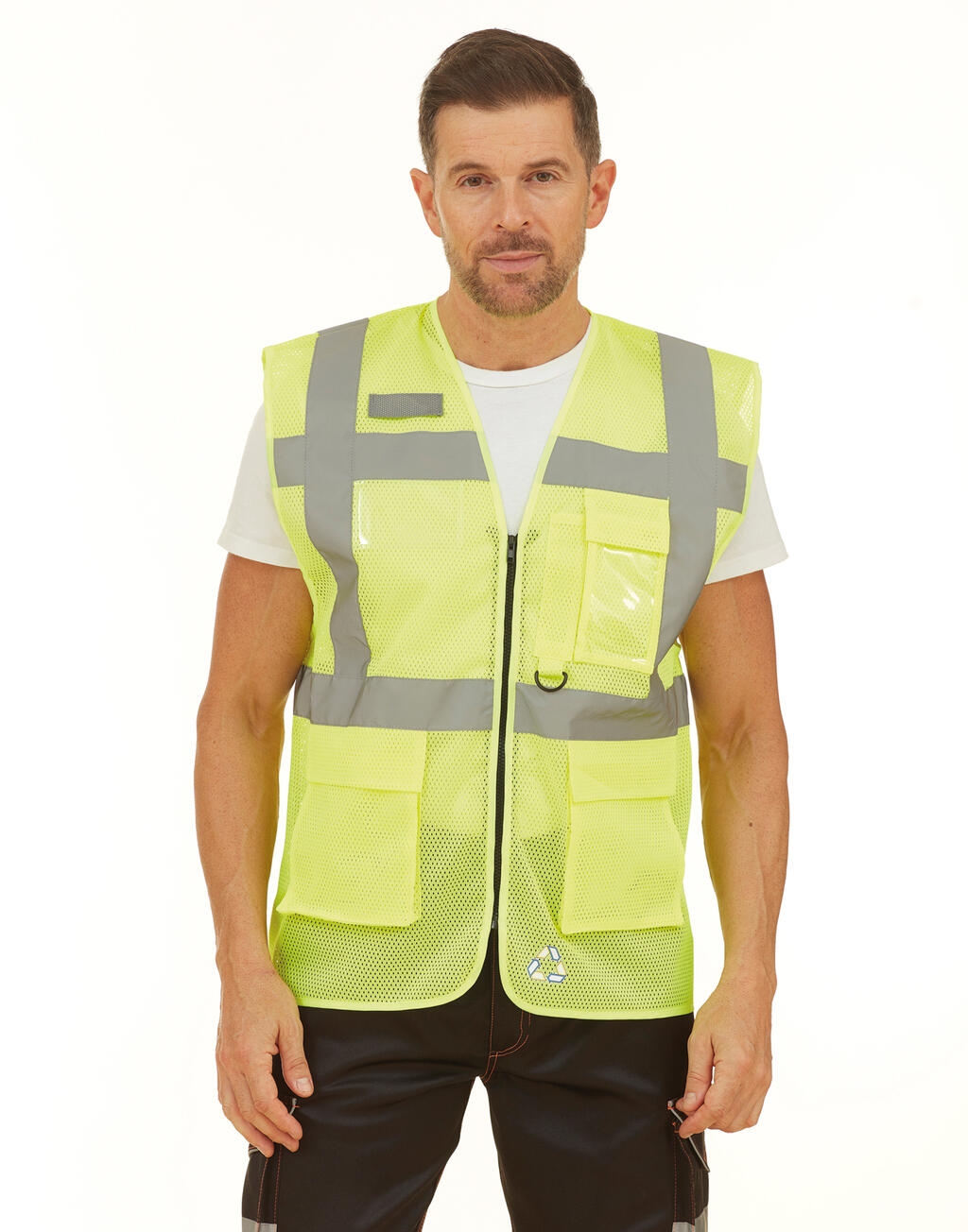 Gilet Alta Visibilit&agrave; YOKO HVW820 Executive Uomo &ndash; Rete Aperta Cool Mesh