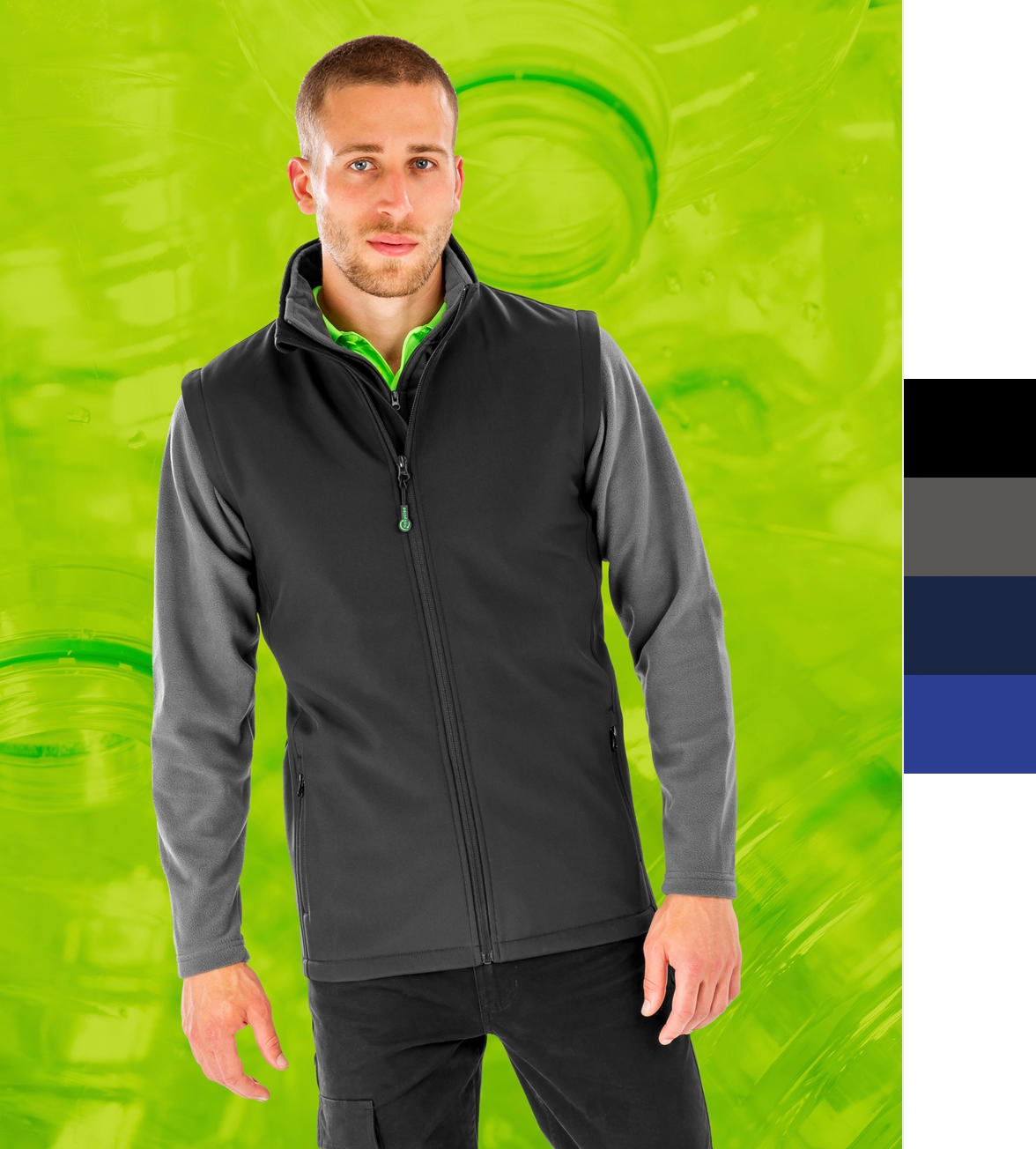 Result Men's Recycled 2-Layer Printable Softshell B/W R902M