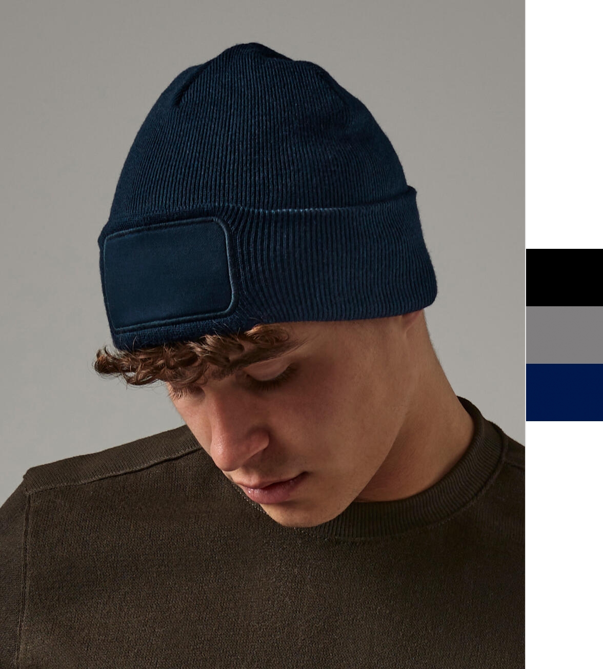 Beechfield® B442R Fashion Patch Beanie – Berretto Invernale In Pile Riciclato Con Toppa